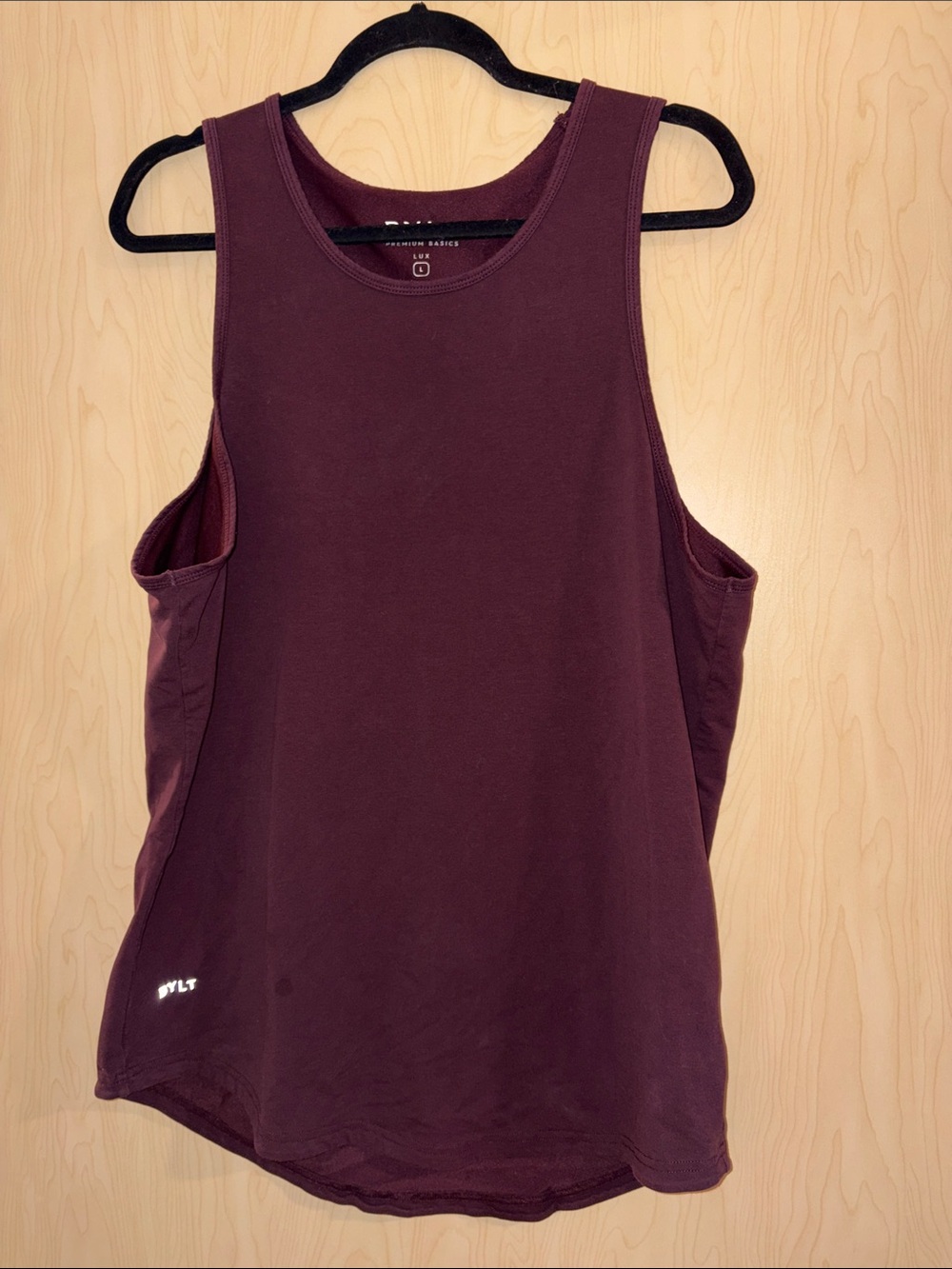 BYLT Basics Burgundy Muscle Tank